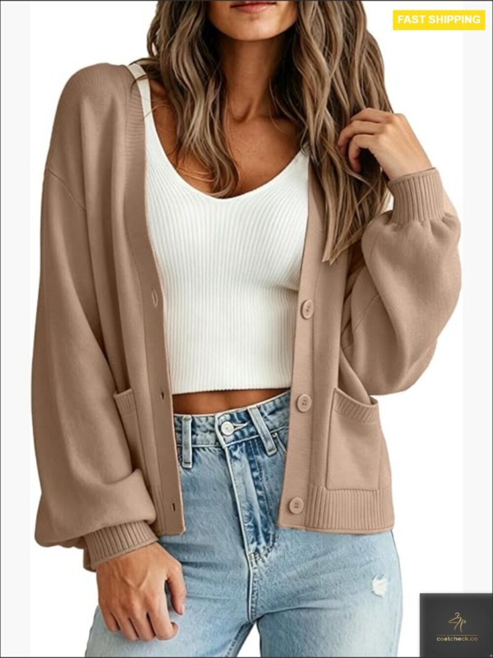 Lightweight Knit Cardigan Long Sleeve Button Down Open Front Sweater Pockets